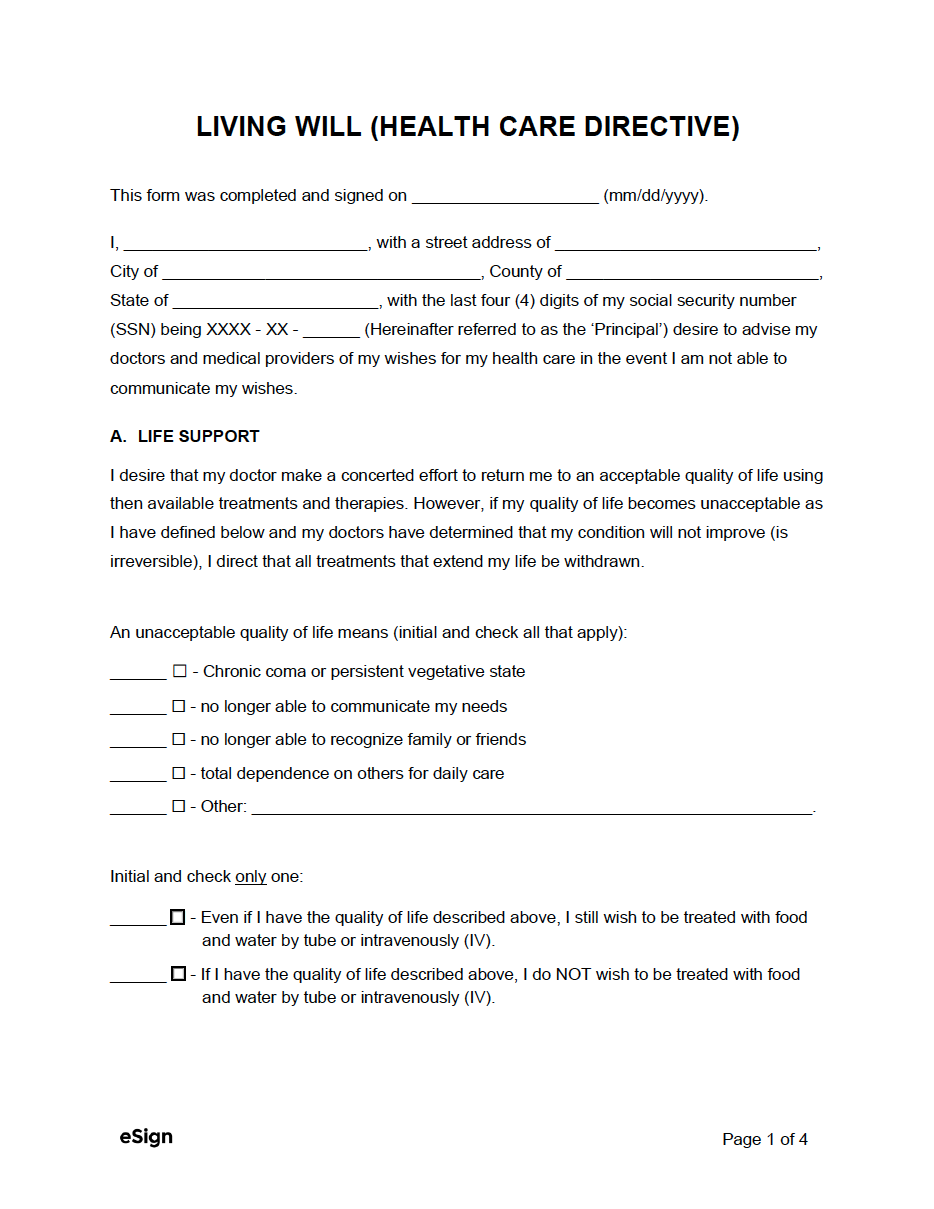 Free Printable Will Template Free Printable Will Template