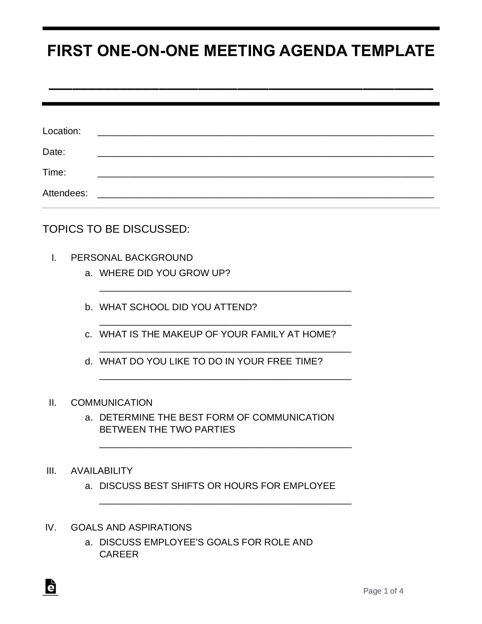 Free Meeting Agenda Templates 20 PDF Word EForms Free Meeting Agenda Templates 20 PDF Word EForms