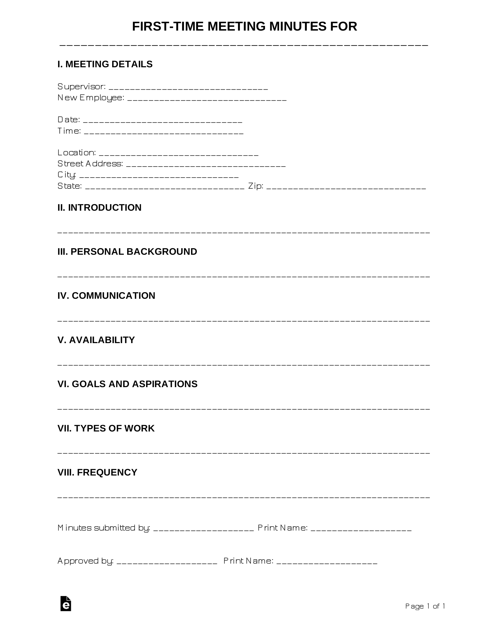 Free Meeting Minutes Templates 20 PDF Word EForms Free Meeting Minutes Templates 20 PDF Word EForms