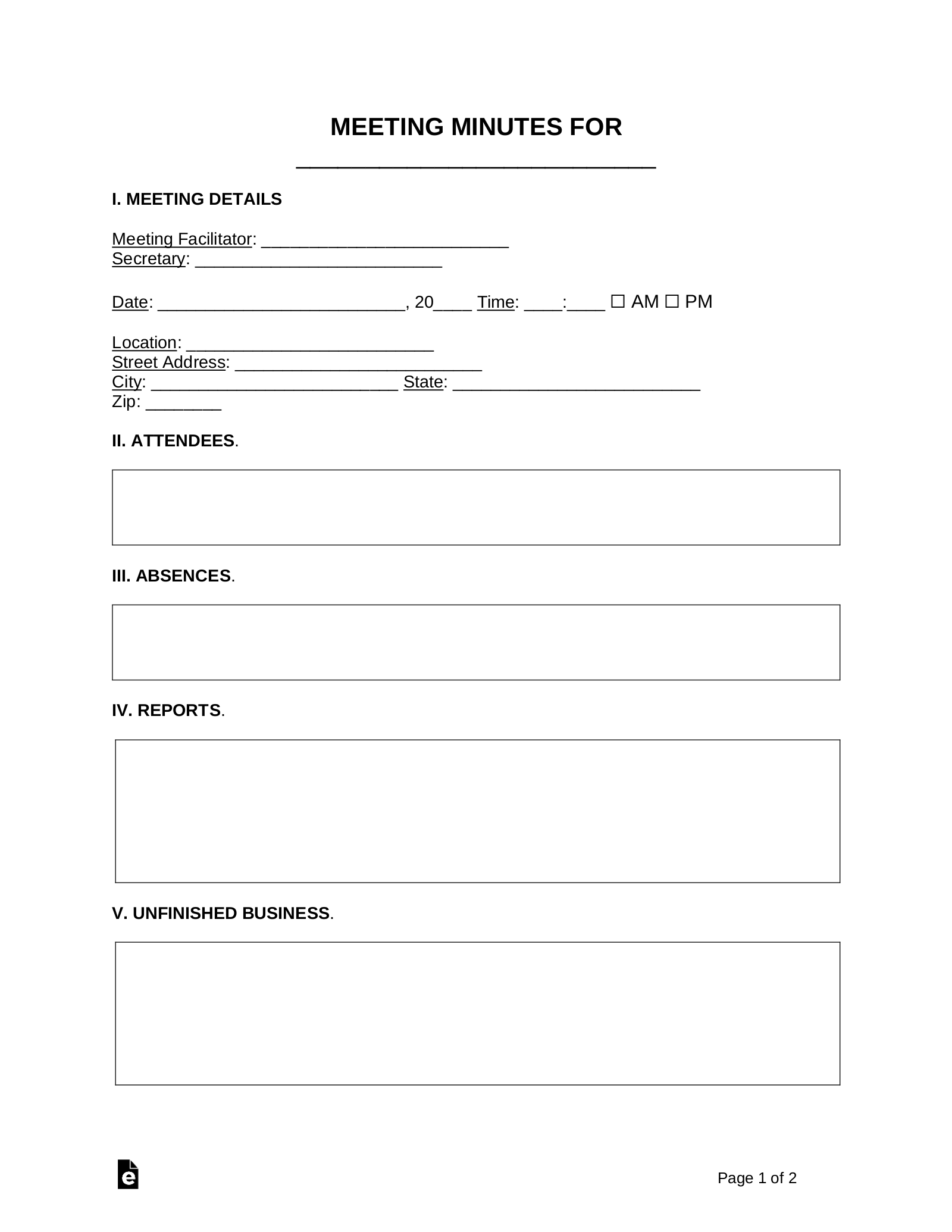 Free Meeting Minutes Templates 20 PDF Word EForms Free Meeting Minutes Templates 20 PDF Word EForms