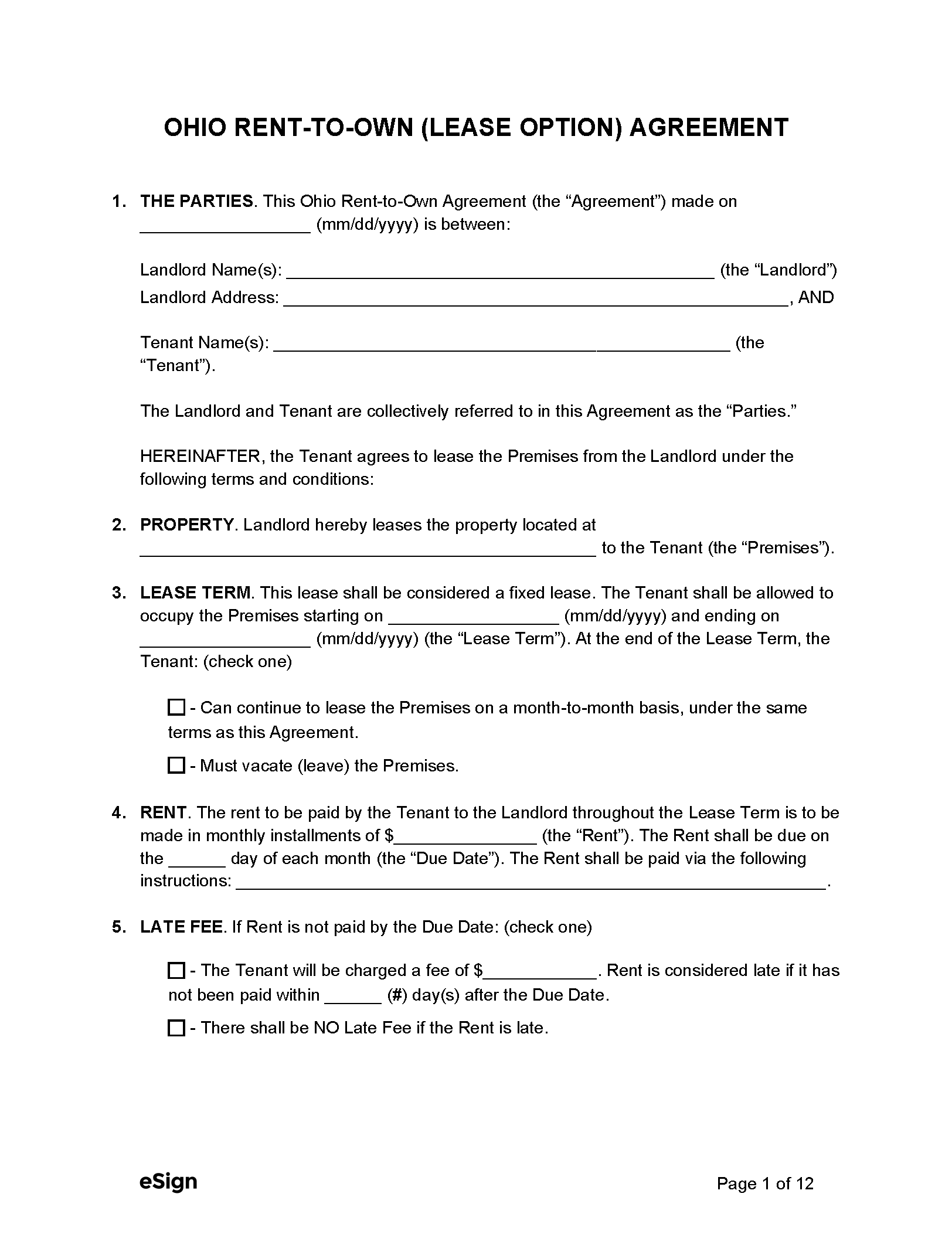Free Ohio Rental Lease Agreement Templates 6 PDF Word Free Ohio Rental Lease Agreement Templates 6 PDF Word