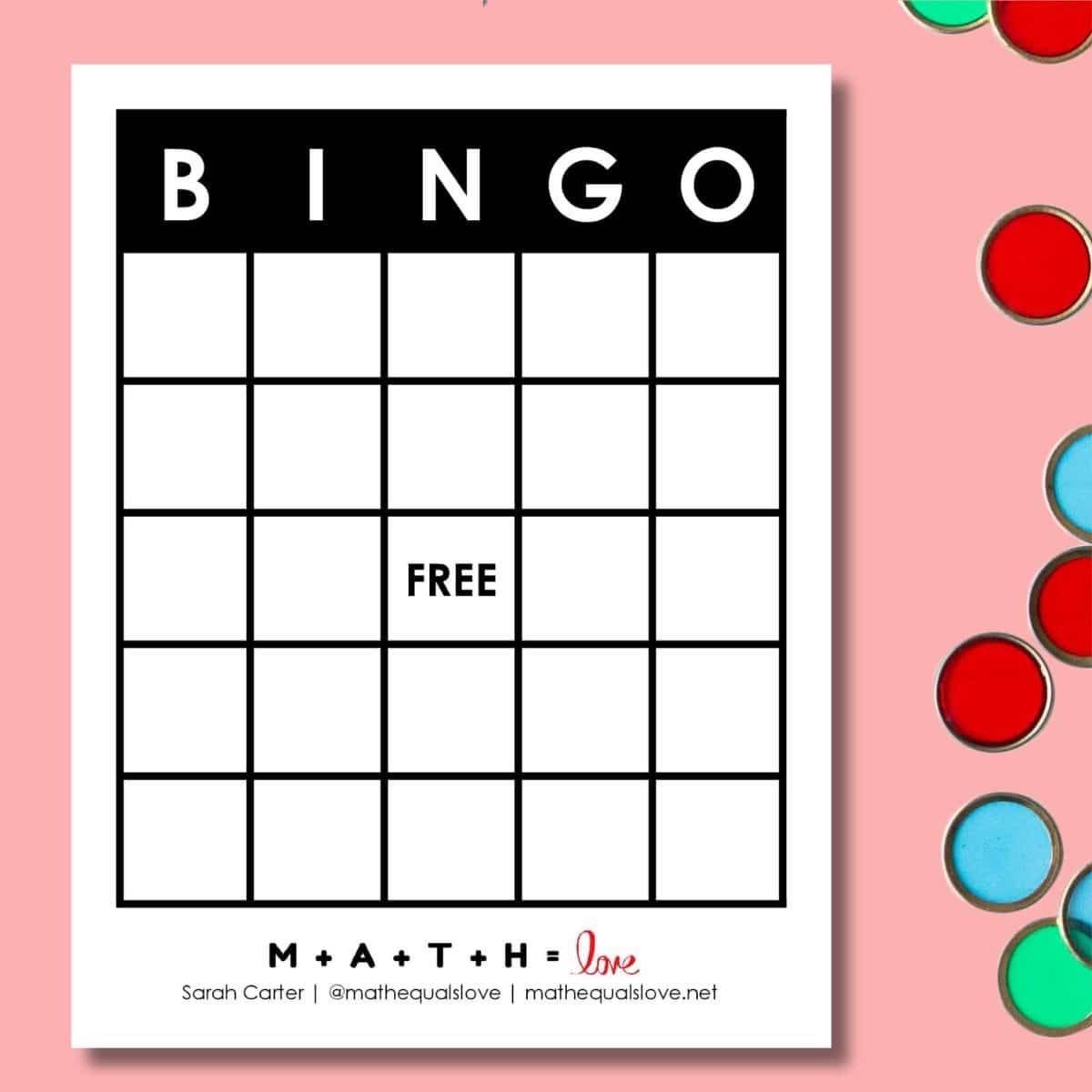 Blank Bingo Card Template Printable