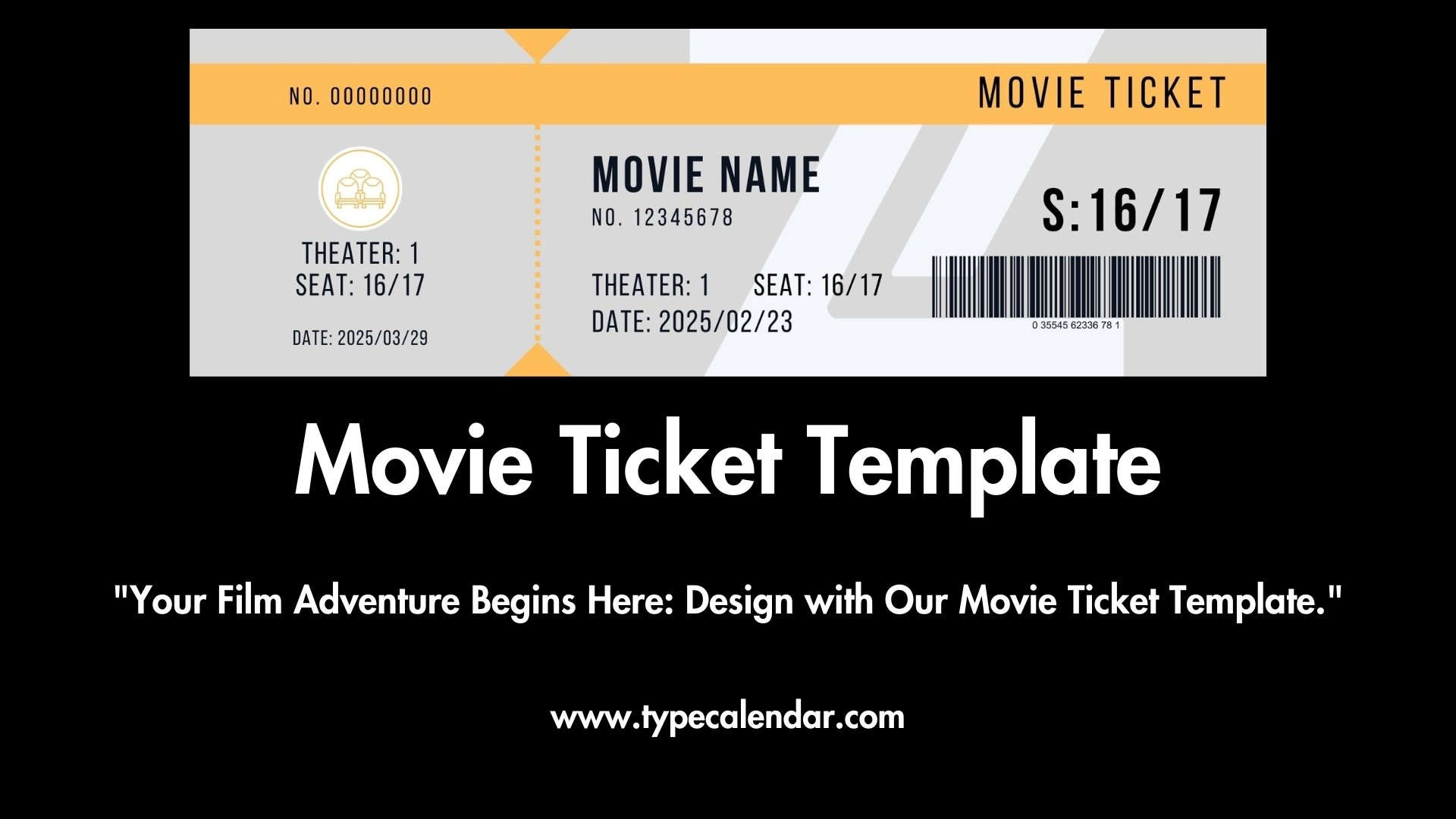 Editable Free Printable Movie Ticket Template Editable Free Printable Movie Ticket Template