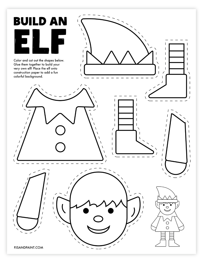 Free Printable Build An Elf Craft Pjs And Paint Free Printable Build An Elf Craft Pjs And Paint