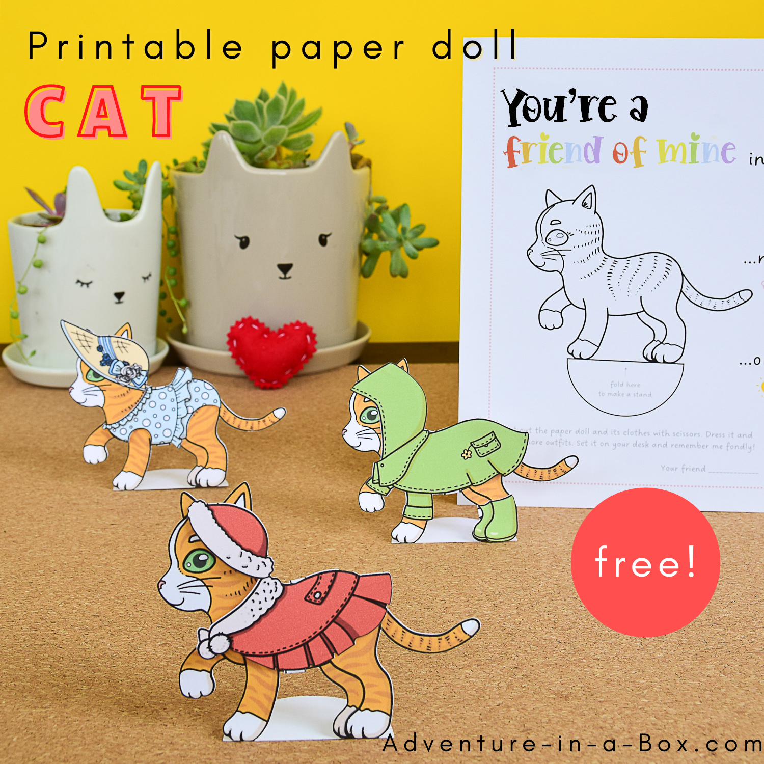 Free Printable Cat Paper Doll Adventure In A Box Free Printable Cat Paper Doll Adventure In A Box