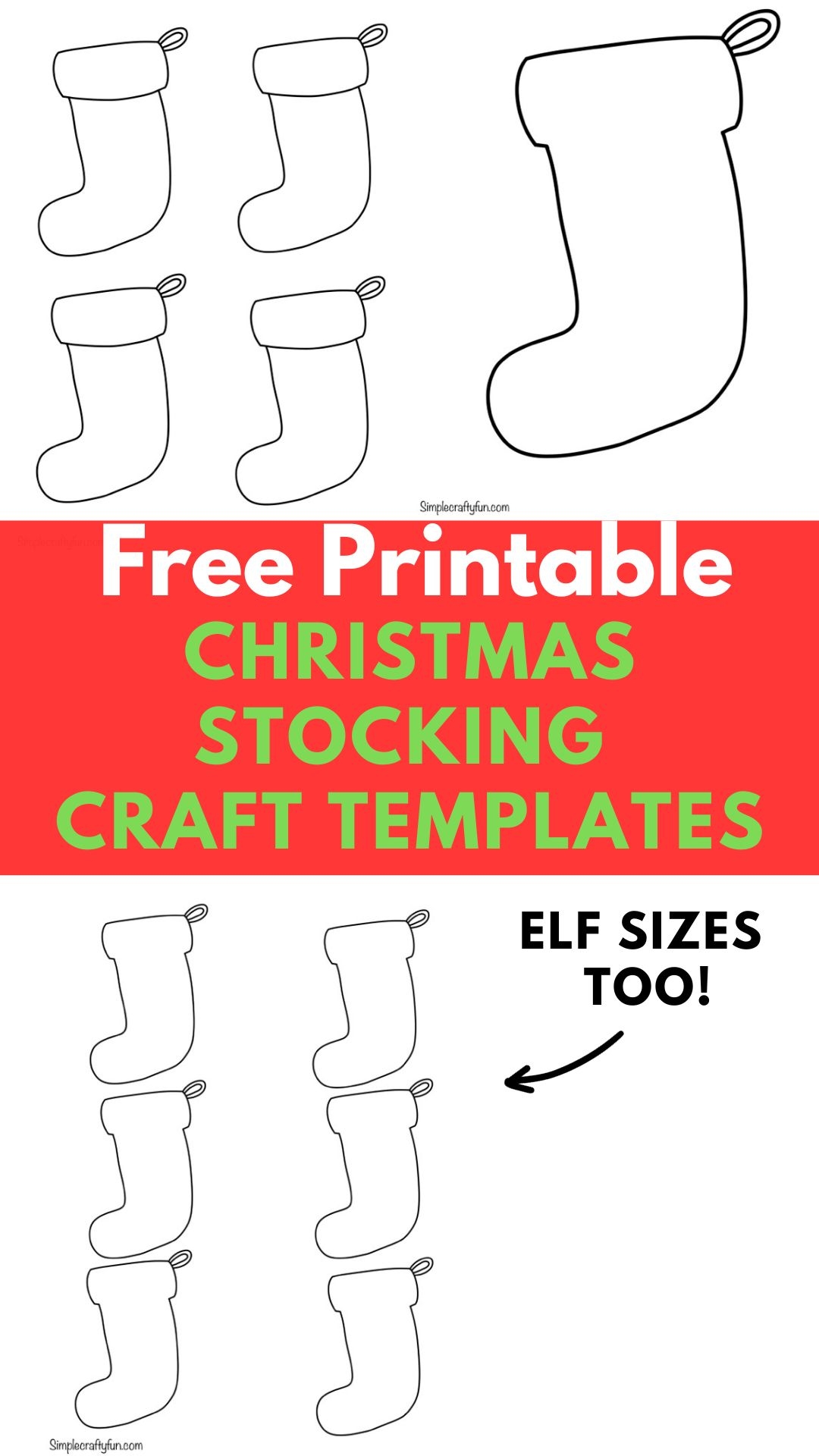 Free Printable Christmas Stocking Outline For Crafts Free Printable Christmas Stocking Outline For Crafts