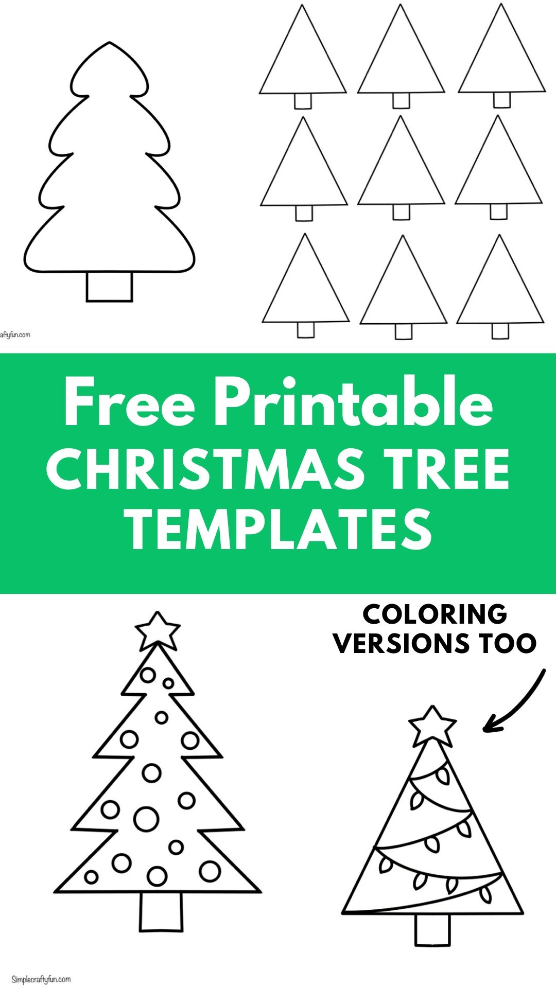 Free Printable Outline Christmas Tree Template Free Printable Outline Christmas Tree Template