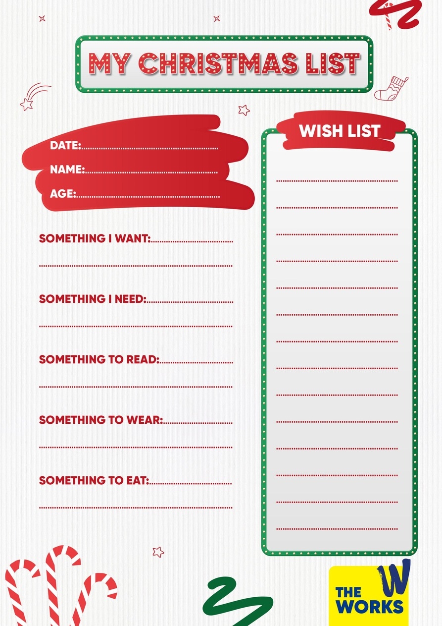 Christmas List Template Printable Free Christmas List Template Printable Free