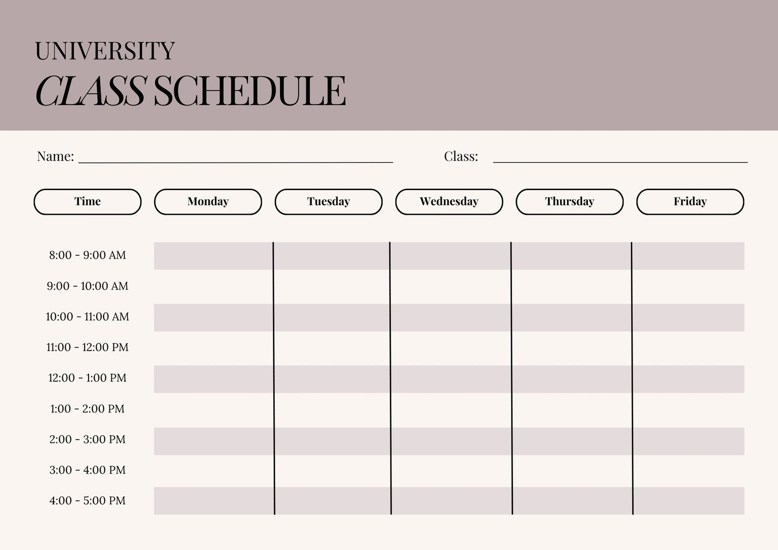 Free Printable Class Schedule Templates To Customize Canva Free Printable Class Schedule Templates To Customize Canva