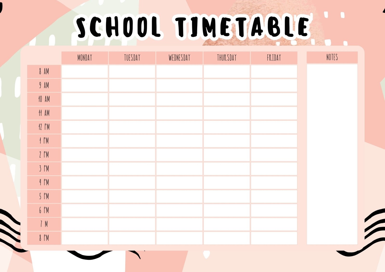 Free Printable Class Schedule Templates To Customize Canva Free Printable Class Schedule Templates To Customize Canva