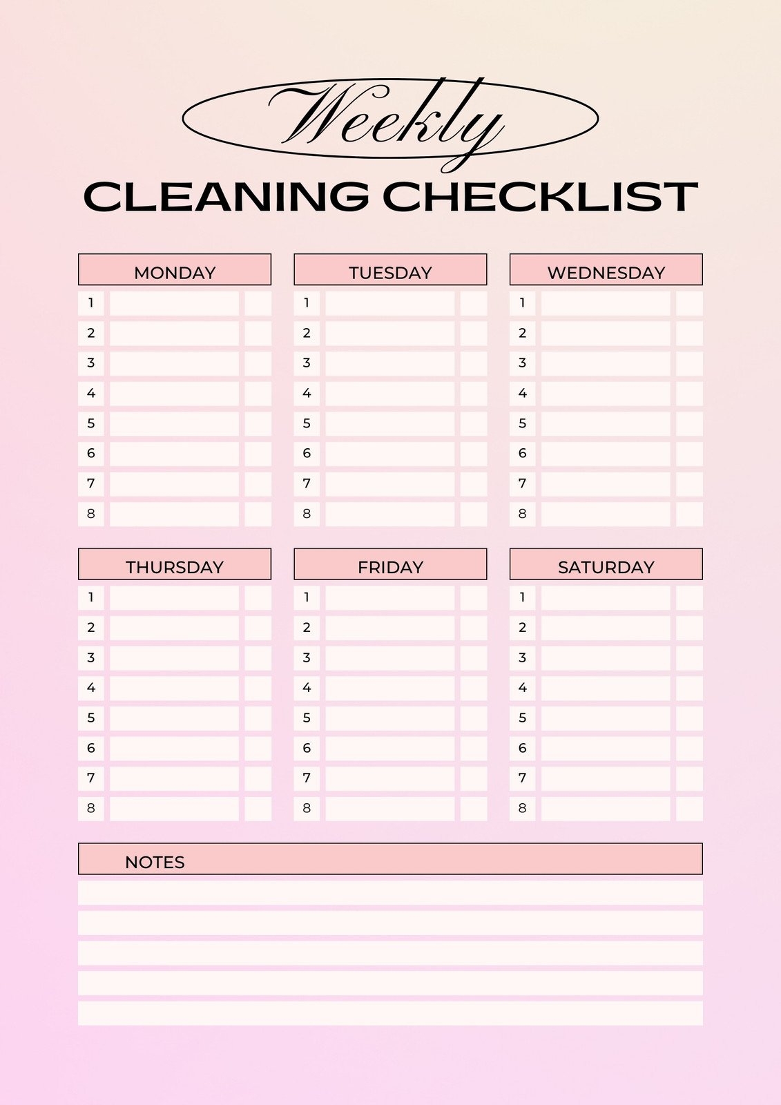Printable Cleaning Schedule Template Printable Cleaning Schedule Template