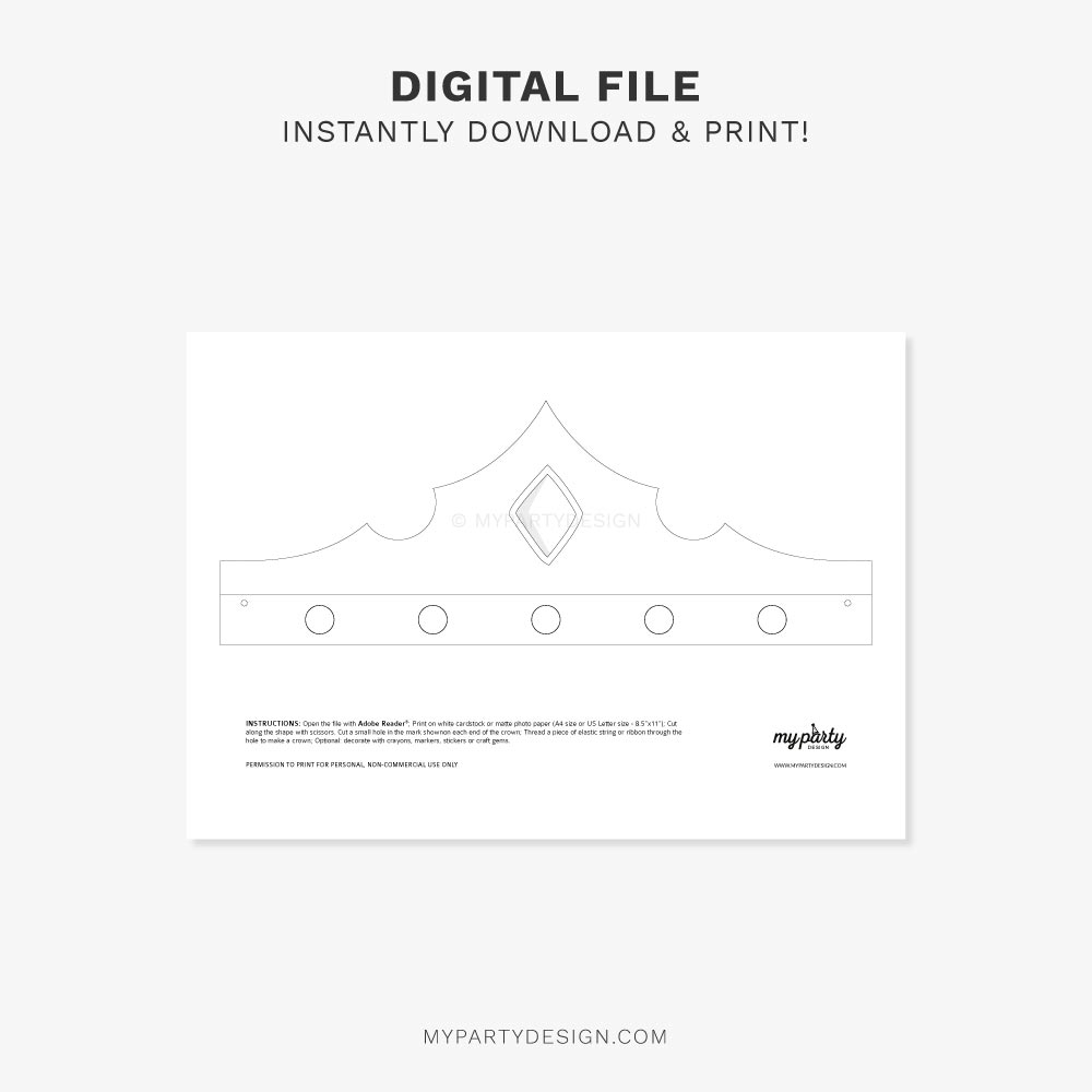 FREE Printable Crown Template My Party Design FREE Printable Crown Template My Party Design
