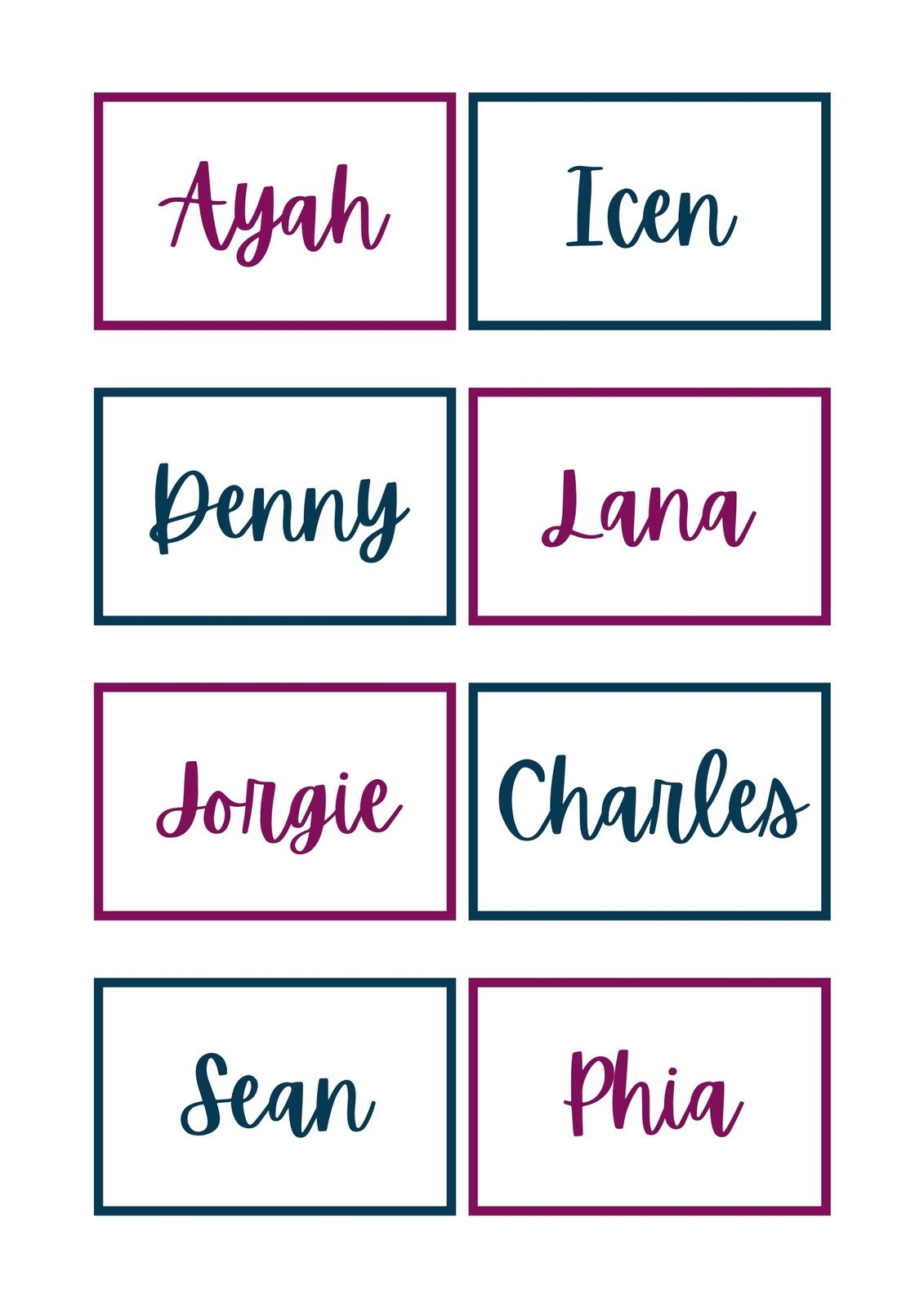 Name Tag Template Free Printable