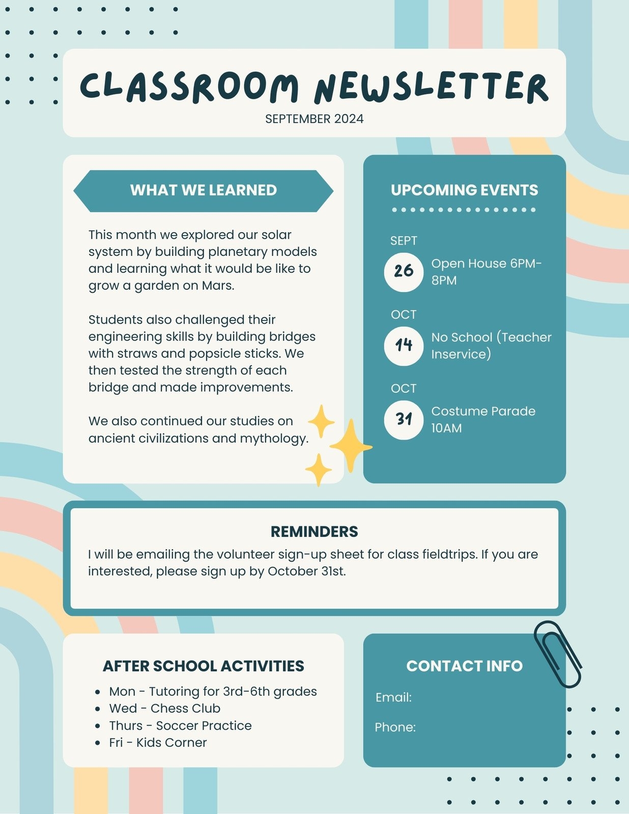 Free Printable Customizable School Newsletter Templates Canva Free Printable Customizable School Newsletter Templates Canva