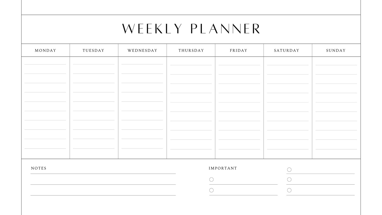 Printable Weekly Calendar Template Printable Weekly Calendar Template
