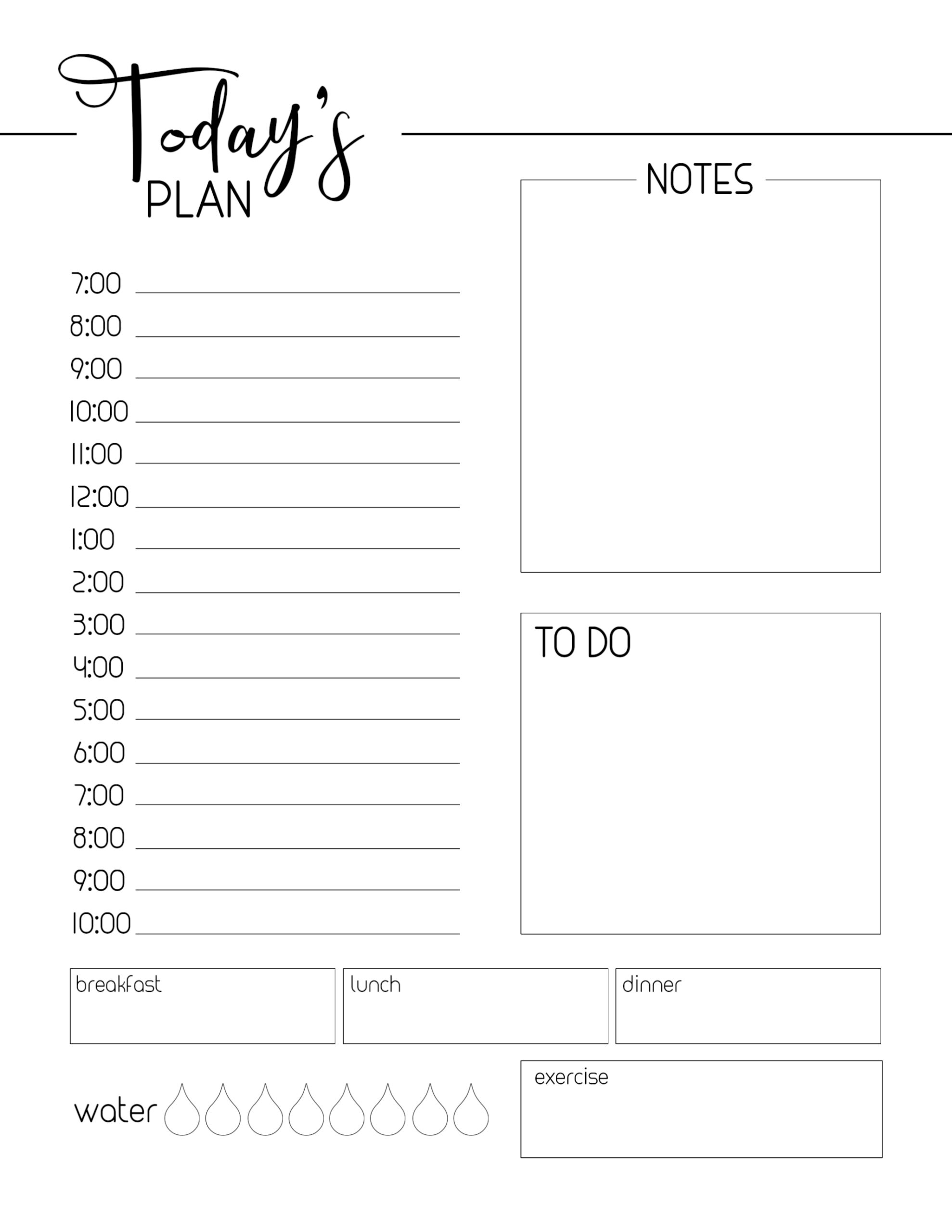 Day Planner Template Free Printable Day Planner Template Free Printable