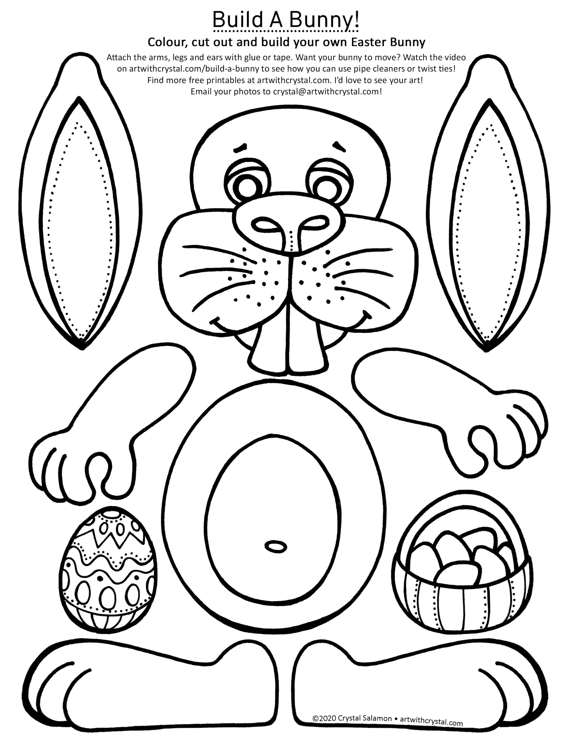 Free Printable Easter Bunny Kid s Craft Colour U0026 Build Art With Crystal Free Printable Easter Bunny Kid s Craft Colour U0026 Build Art With Crystal