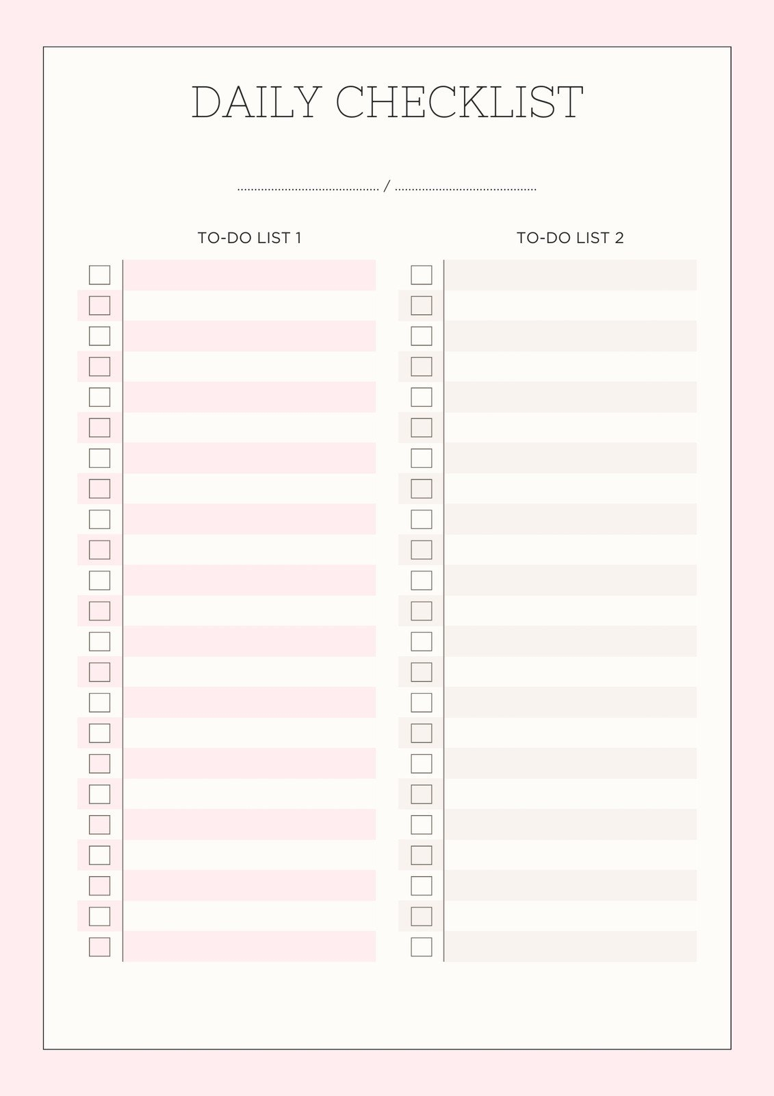 Free Printable Editable Daily Checklist Templates Canva Free Printable Editable Daily Checklist Templates Canva