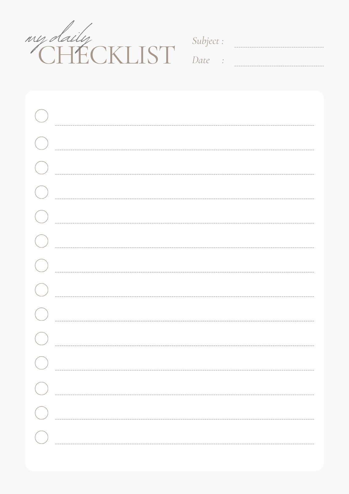 Free Printable Editable Daily Checklist Templates Canva Free Printable Editable Daily Checklist Templates Canva
