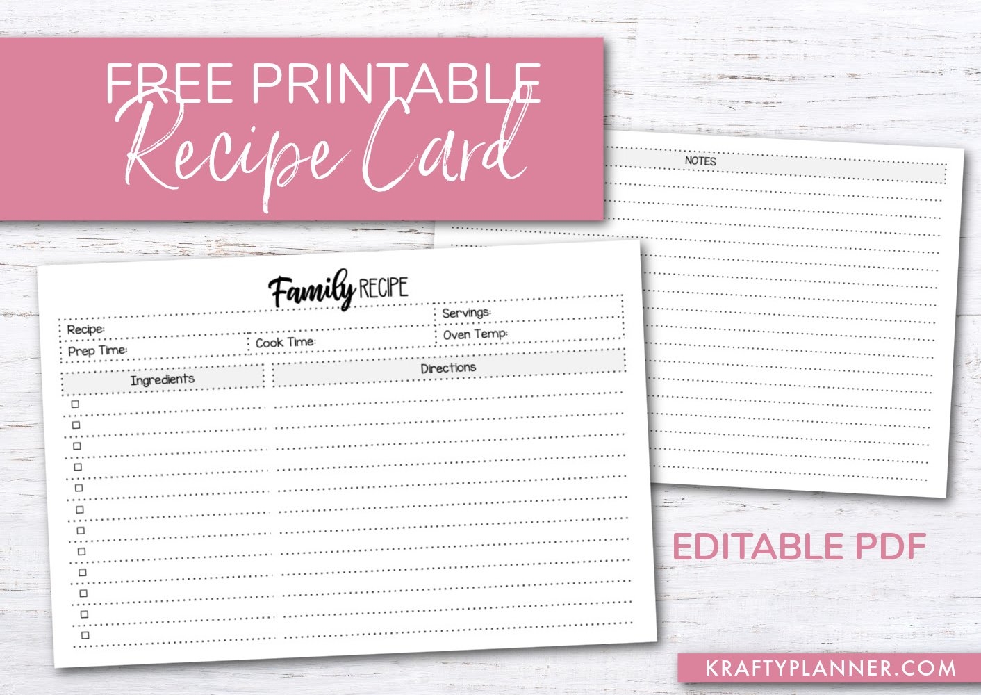 Recipe Template Printable Recipe Template Printable