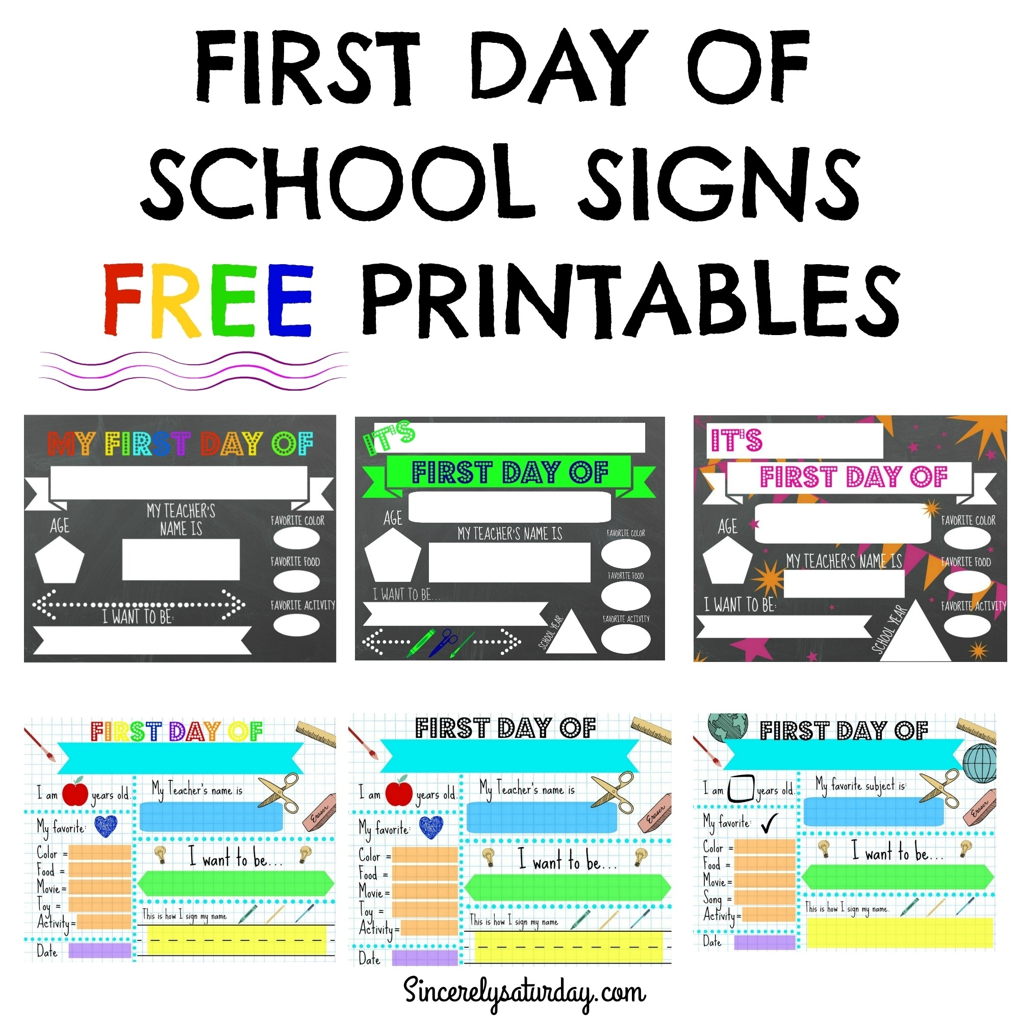 First Day Of School Template Free Printable First Day Of School Template Free Printable