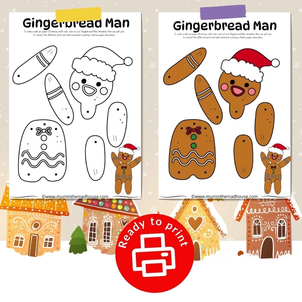 Free Printable Gingerbread Man Puppet Fun Christmas Craft