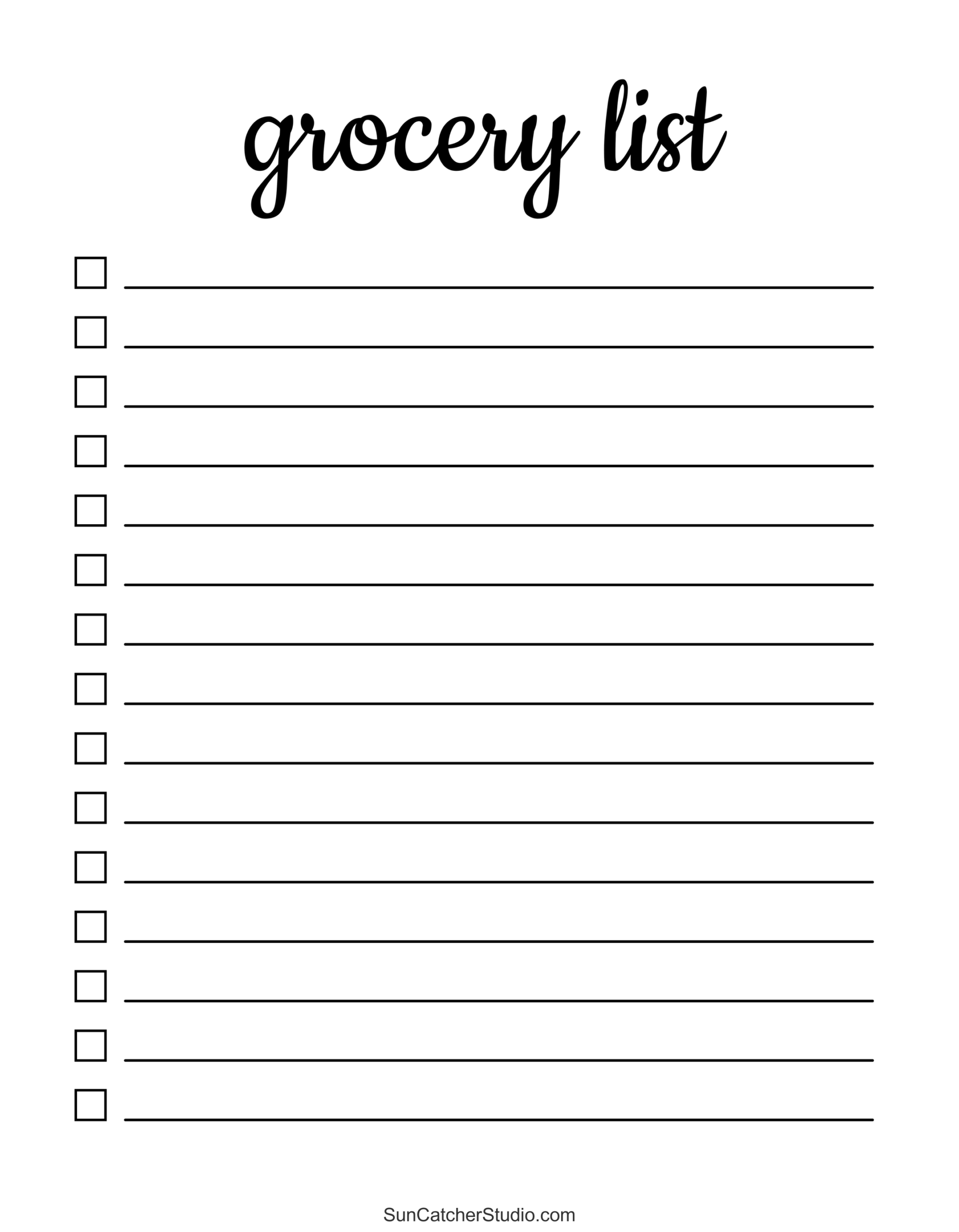 Free Printable Grocery List Templates PDF Shopping Lists Free Free Printable Grocery List Templates PDF Shopping Lists Free