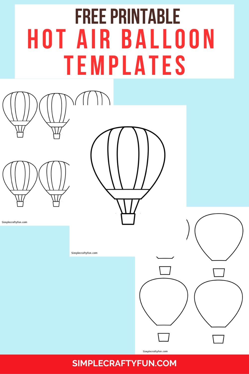 Hot Air Balloon Template Printable Hot Air Balloon Template Printable