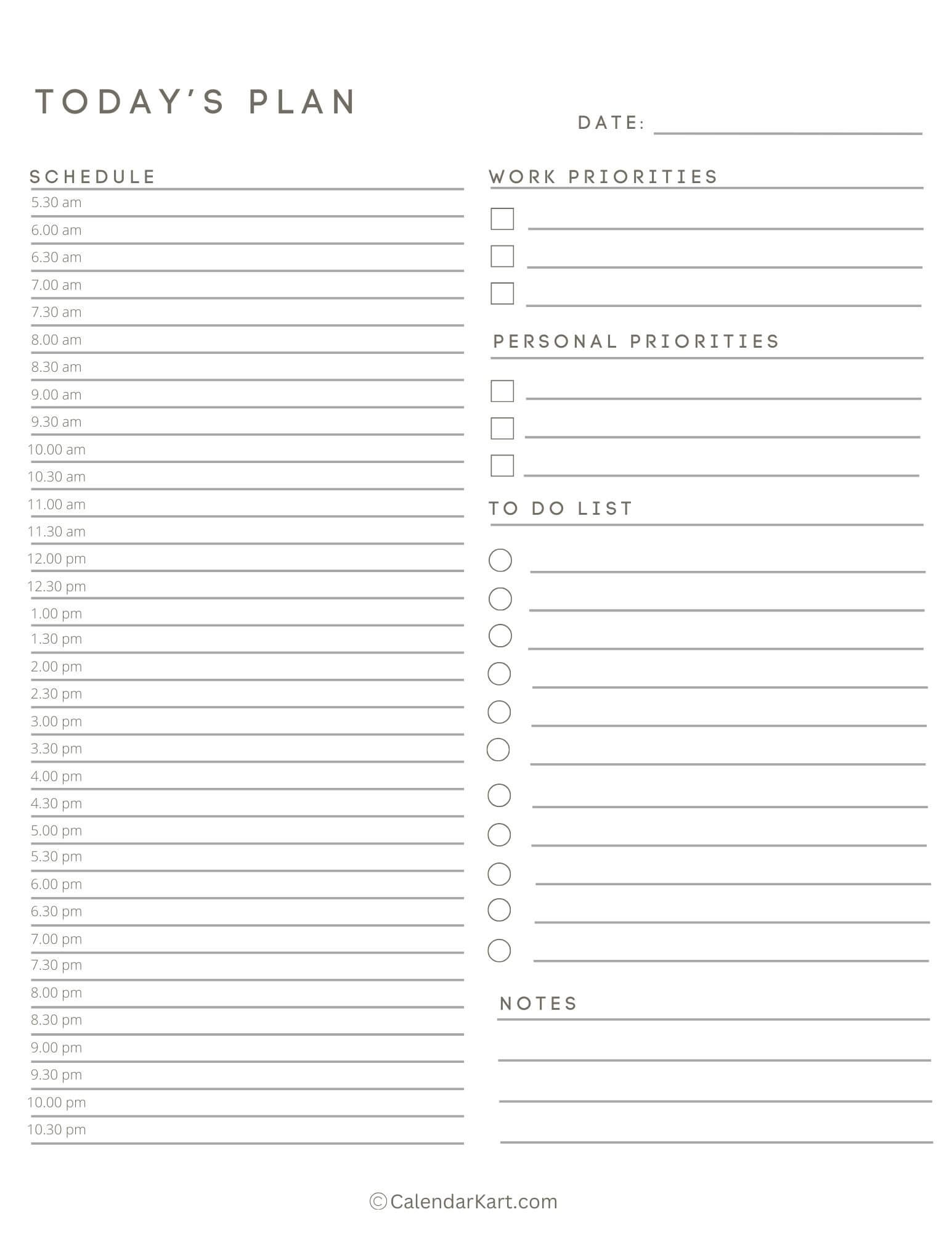 Free Printable Hourly Planner Template Free Printable Hourly Planner Template