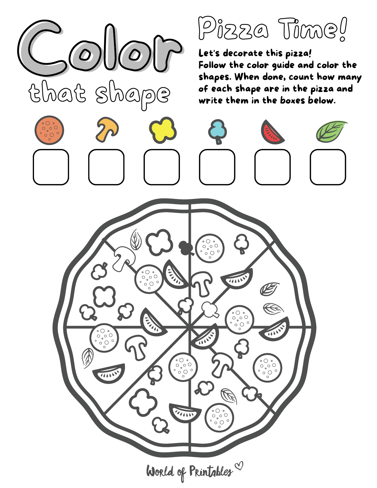 Pizza Printable Template Pizza Printable Template