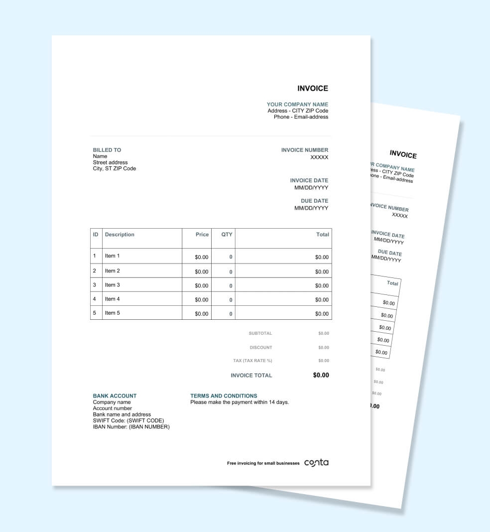 Invoice Printable Template Invoice Printable Template