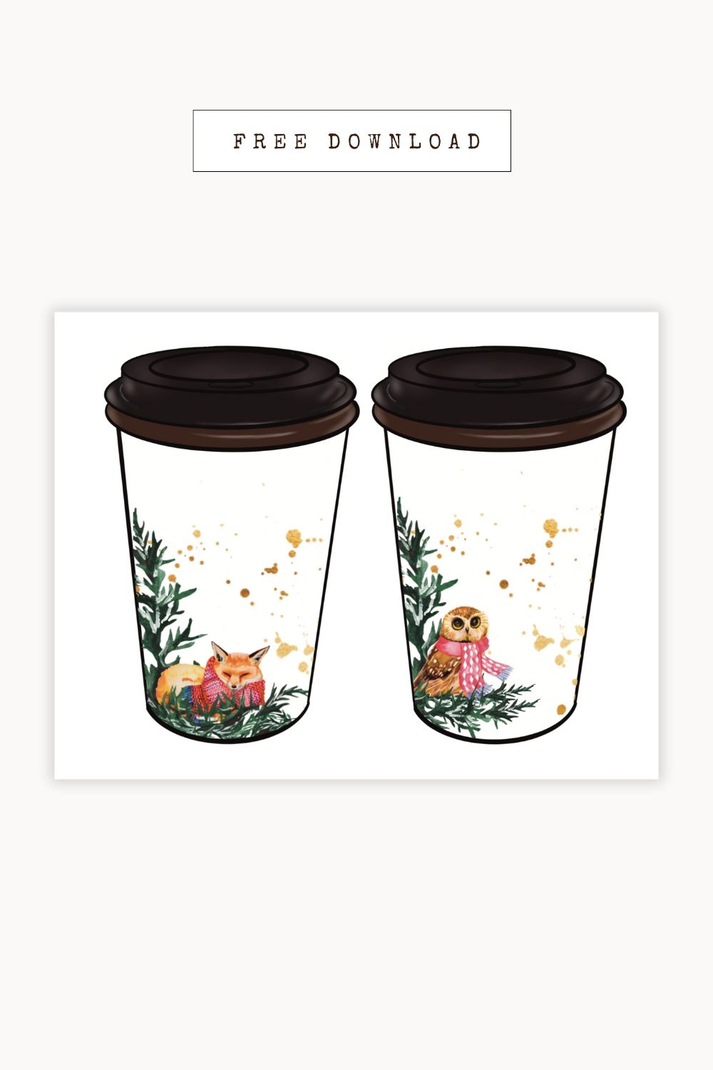 Free Printable January Winter Coffee Sleeve Display Card Pretty Darn Adorable Free Printable January Winter Coffee Sleeve Display Card Pretty Darn Adorable