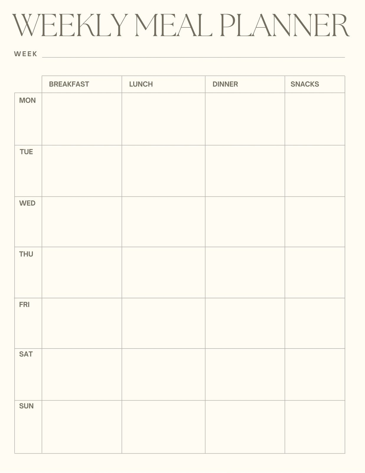 Free Printable Meal Planner Templates To Edit Online Canva Free Printable Meal Planner Templates To Edit Online Canva