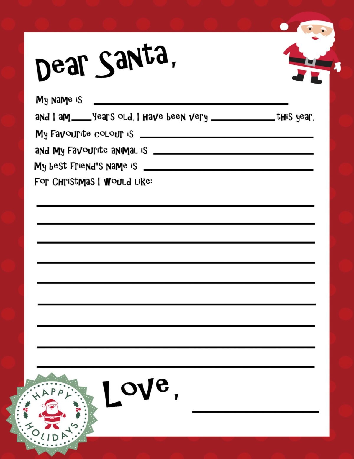 Free Printable Santa Letter Template Frugal Mom Eh Free Printable Santa Letter Template Frugal Mom Eh
