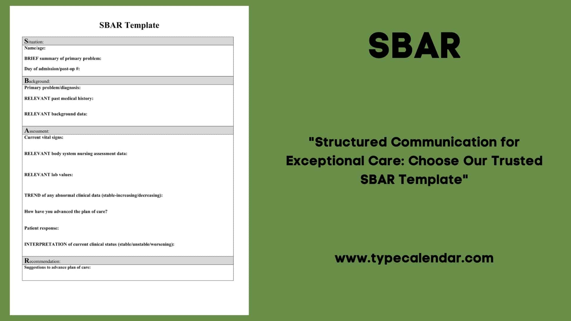 Free Printable SBAR Template For Nursing Business Blank Example Free Printable SBAR Template For Nursing Business Blank Example