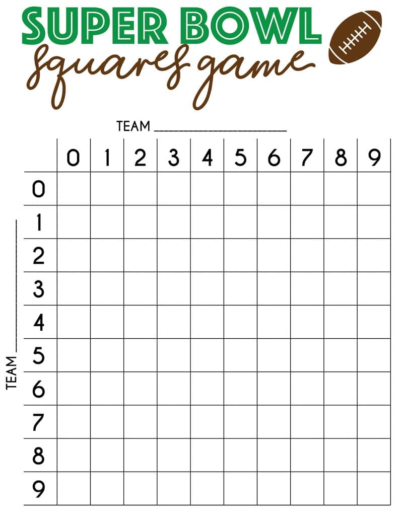 Free Printable Super Bowl Squares Template Play Party Plan Free Printable Super Bowl Squares Template Play Party Plan