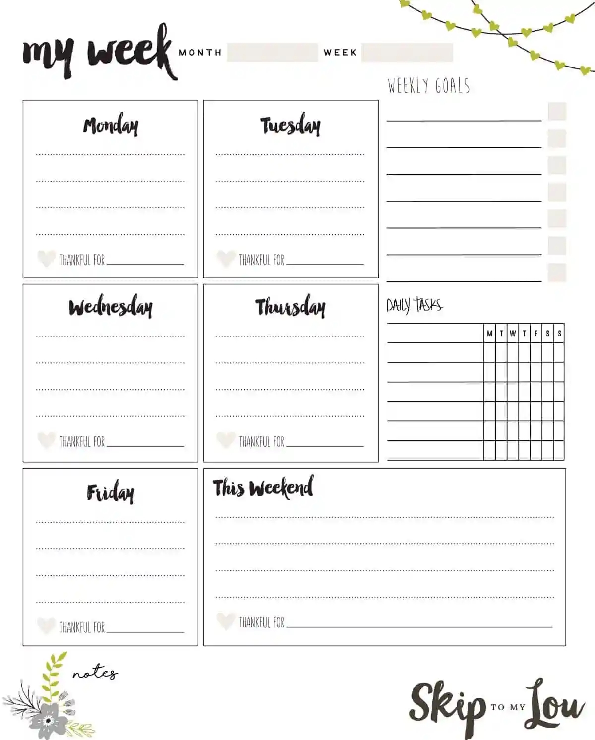 free printable weekly planner skip to my lou free printable weekly planner skip to my lou