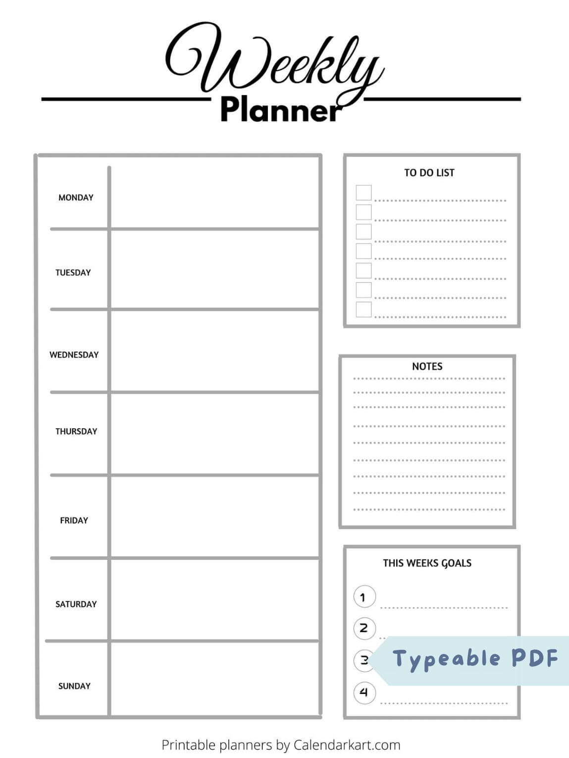 Free Printable Weekly Planner Templates CalendarKart Free Printable Weekly Planner Templates CalendarKart
