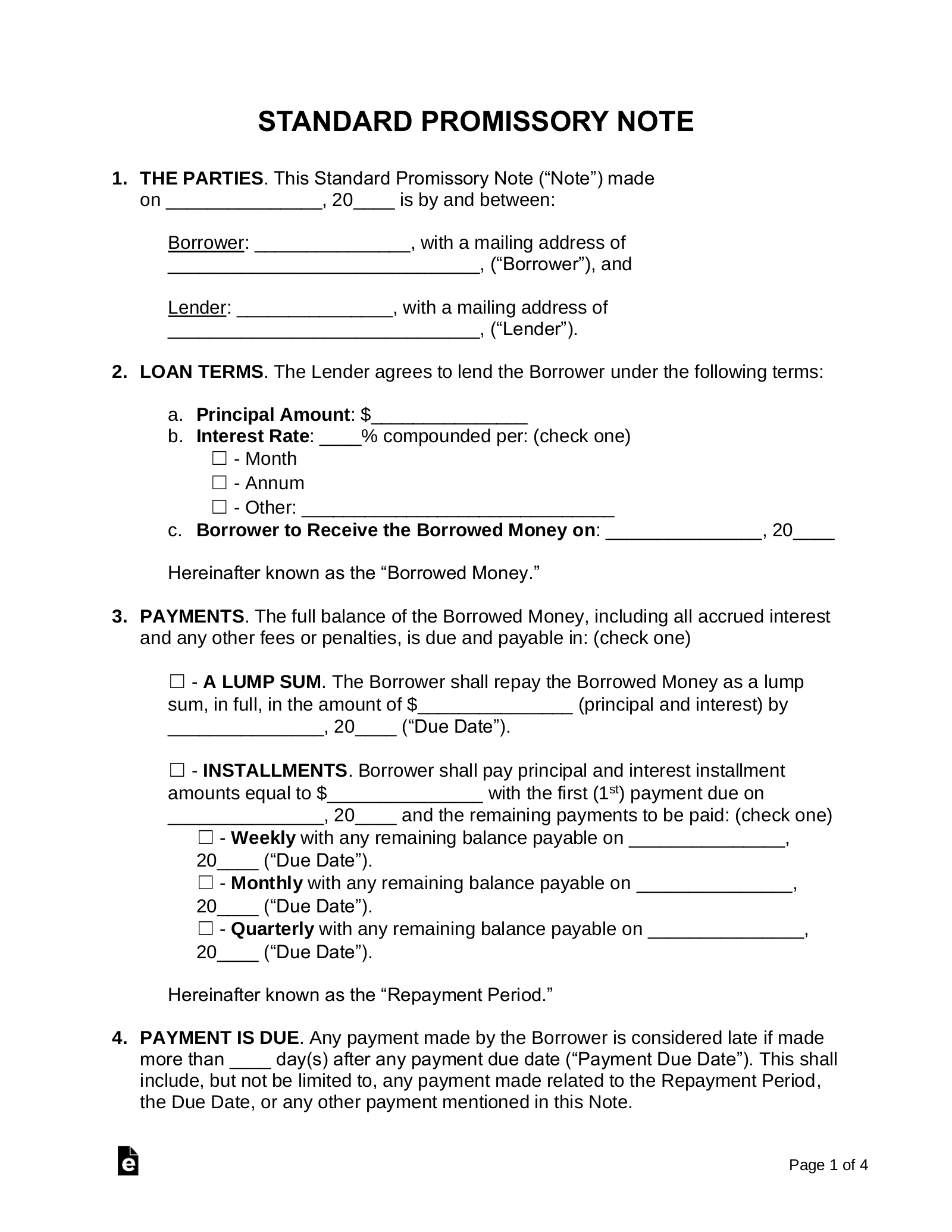 Free Promissory Note Templates 2 PDF Word EForms Free Promissory Note Templates 2 PDF Word EForms