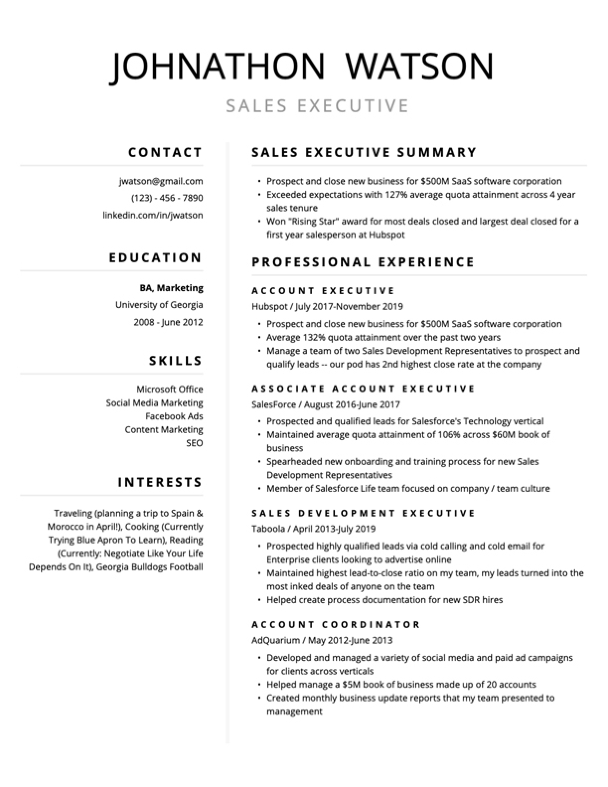 Free Printable Resume Template Free Printable Resume Template