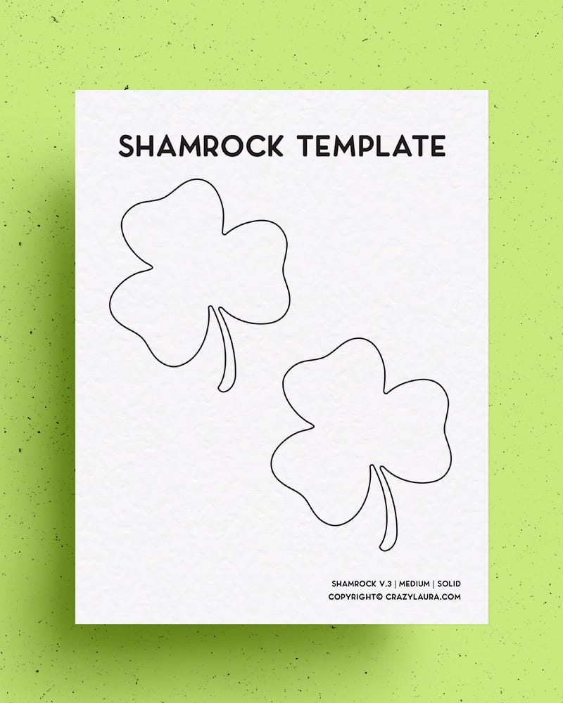 Free Shamrock Template Four Leaf Clover Printables Crazy Laura
