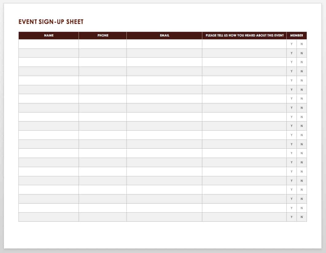 Free Sign in And Sign up Sheet Templates Smartsheet Free Sign in And Sign up Sheet Templates Smartsheet