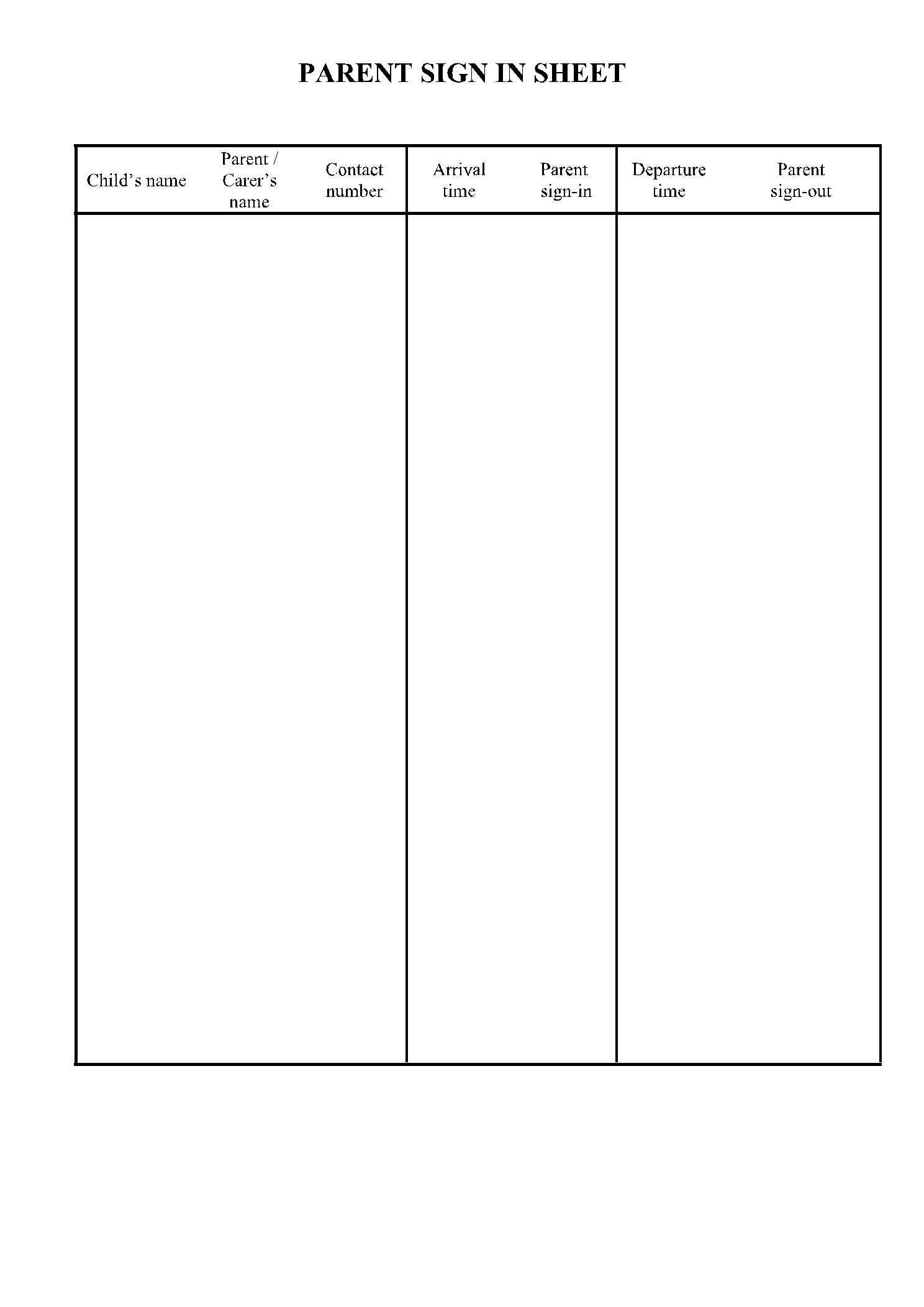 Printable Pdf Sign In Sheet Template Printable Pdf Sign In Sheet Template