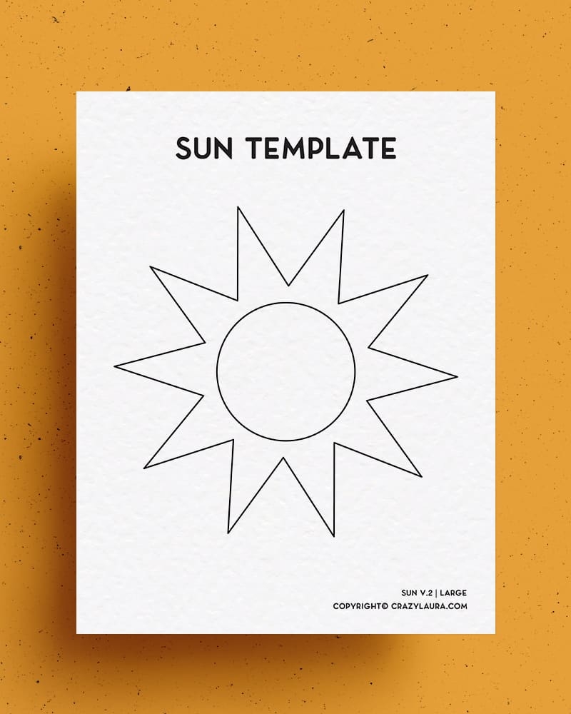 Free Sun Template Outlines Craft Printables Crazy Laura Free Sun Template Outlines Craft Printables Crazy Laura
