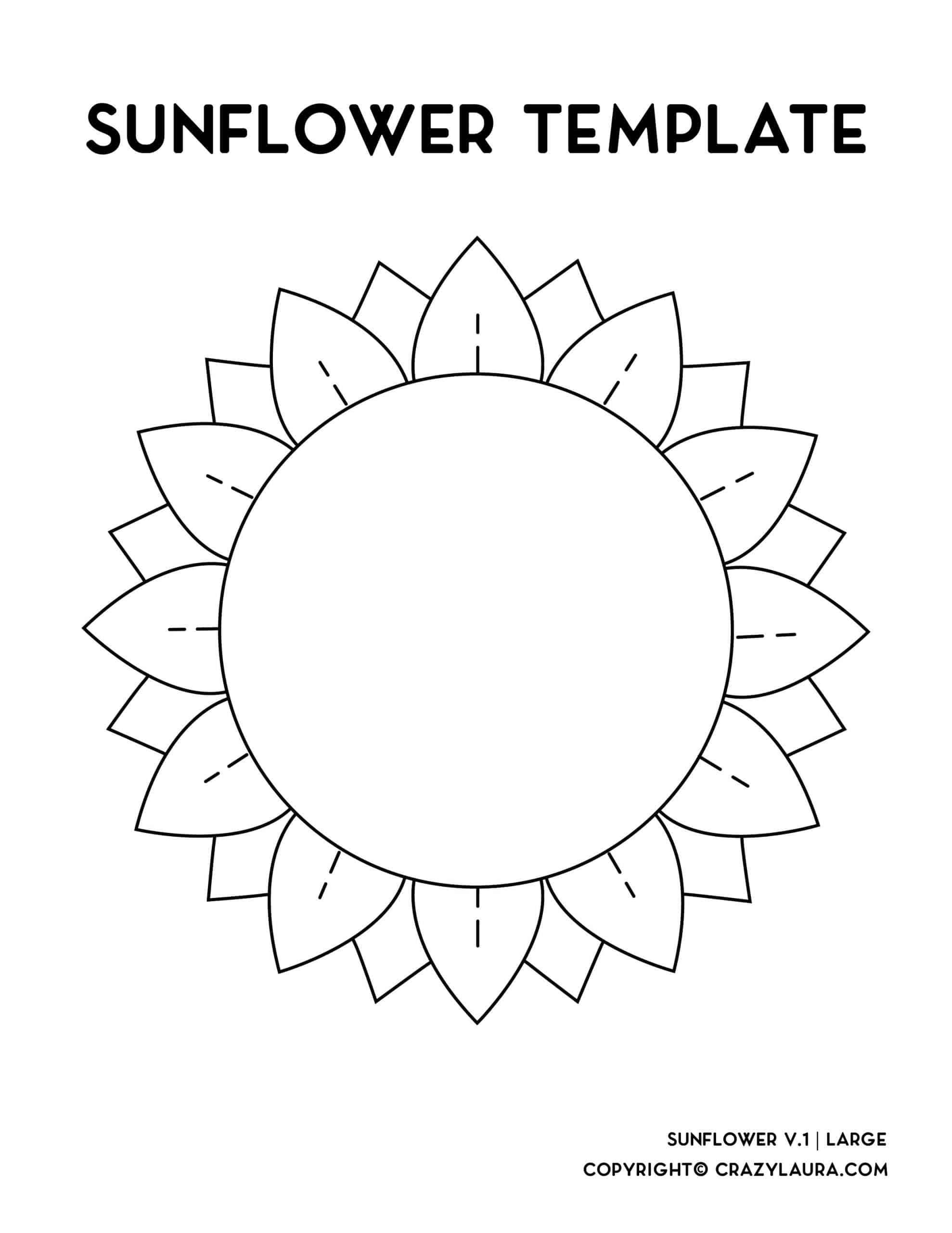 Free Sunflower Template Stencil Outlines Crazy Laura Free Sunflower Template Stencil Outlines Crazy Laura