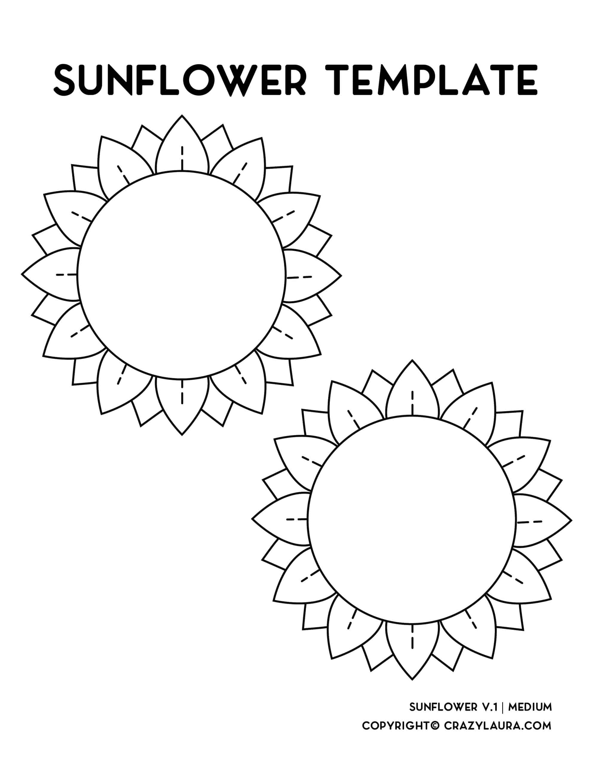 Free Sunflower Template Stencil Outlines Crazy Laura Free Sunflower Template Stencil Outlines Crazy Laura