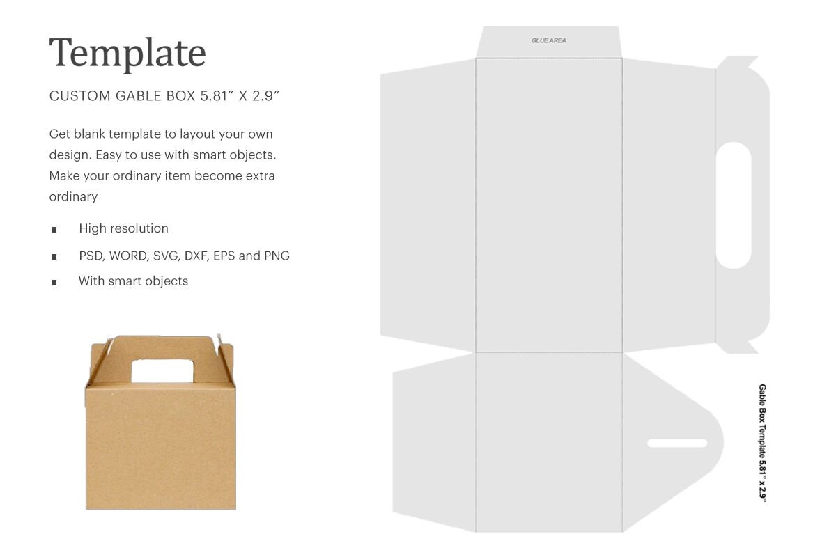 Gable Box Template 5 81 x2 9 By Ariodsgn TheHungryJPEG