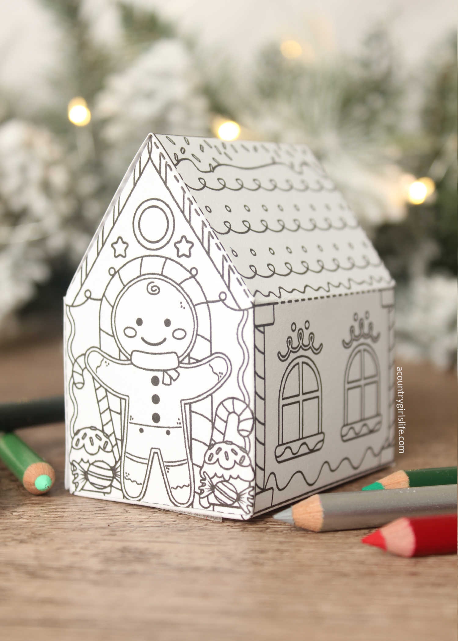 Gingerbread House To Color FREE 3D Printable A Country Girl s Life Gingerbread House To Color FREE 3D Printable A Country Girl s Life
