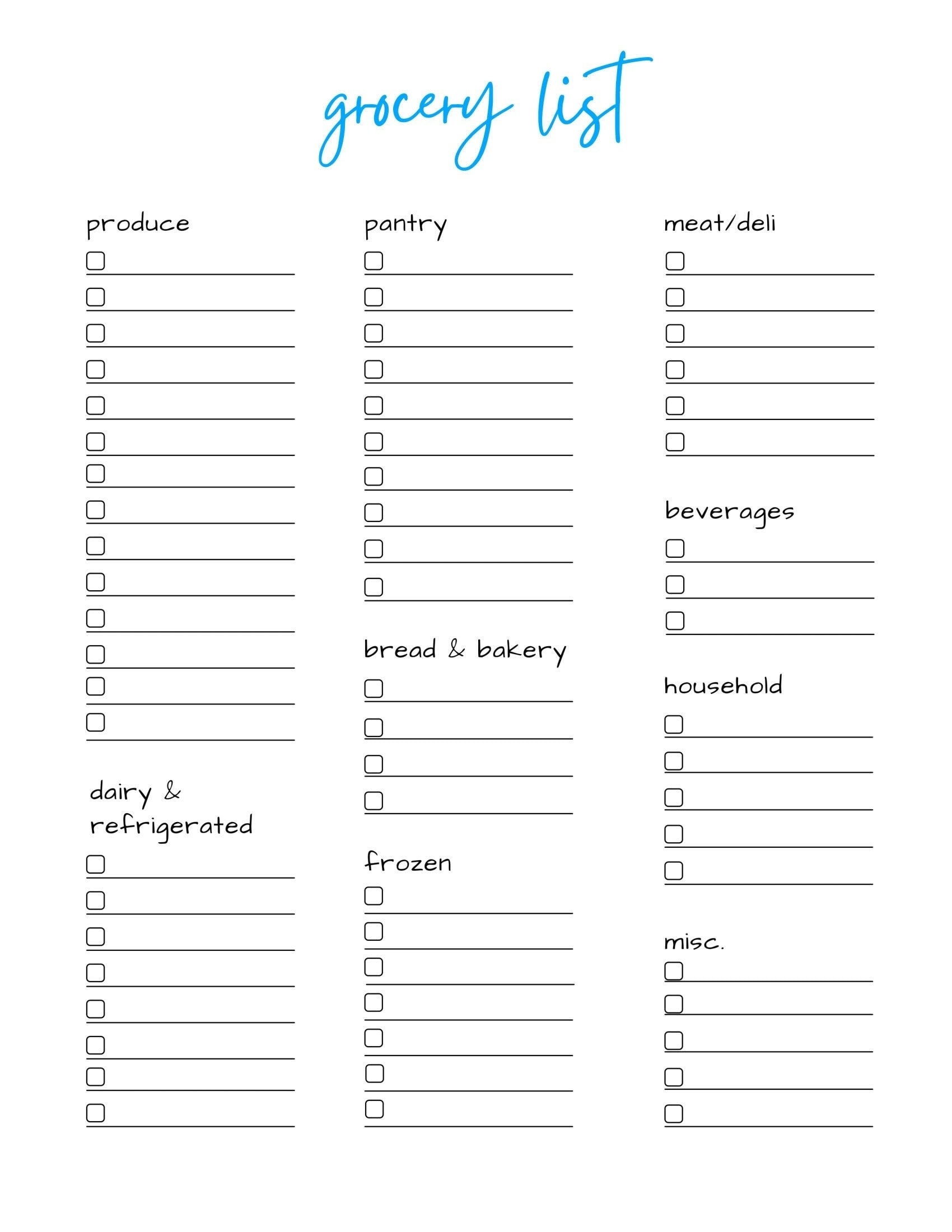 Grocery List Printable Grocery List Template Grocery List PDF Grocery List Template Printable Grocery List By Department Etsy Grocery List Printable Grocery List Template Grocery List PDF Grocery List Template Printable Grocery List By Department Etsy