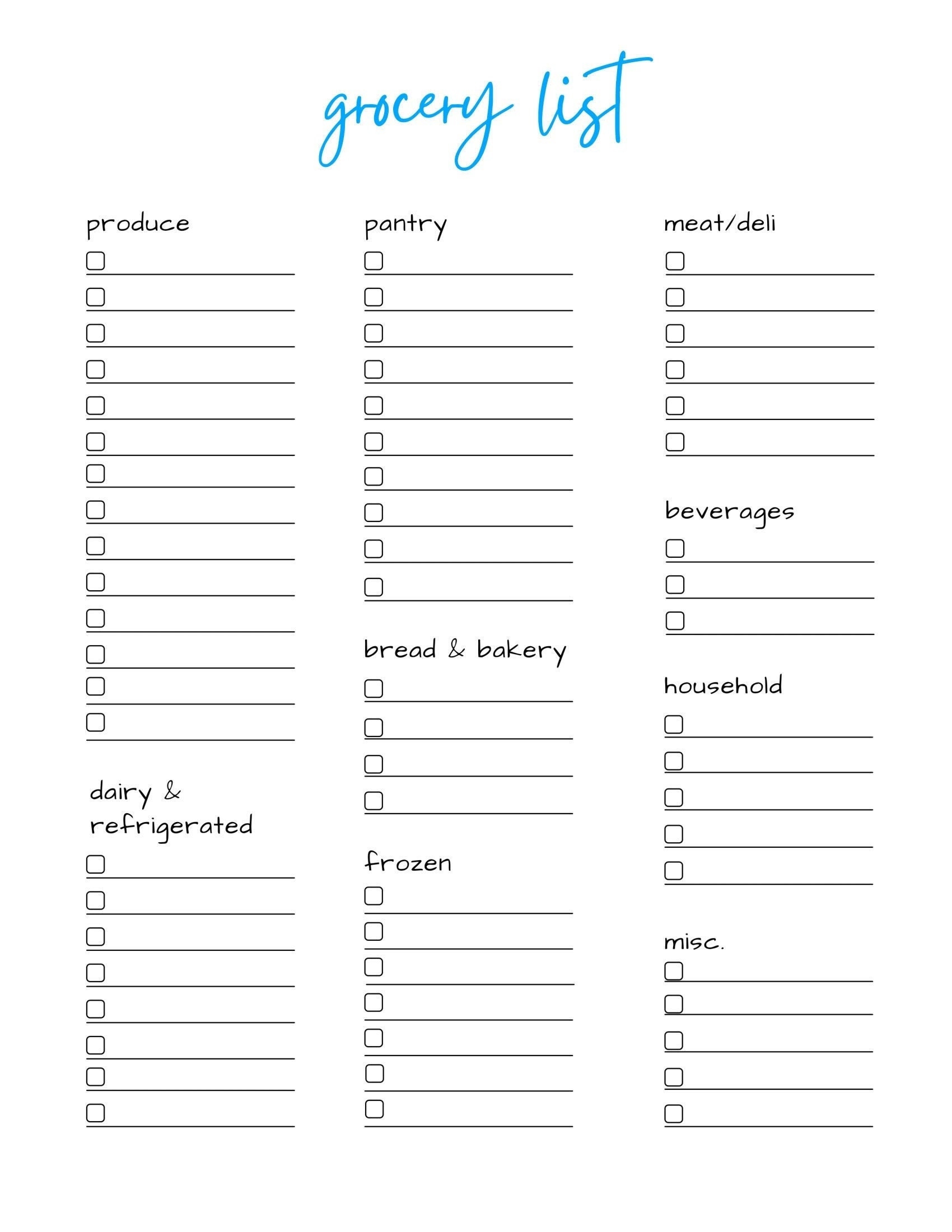 Grocery List Printable Grocery List Template Grocery List PDF Grocery List Template Printable Grocery List By Department Etsy Grocery List Printable Grocery List Template Grocery List PDF Grocery List Template Printable Grocery List By Department Etsy